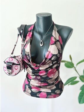 2003 Vintage RIPE | Polka Dot Open-back Halter Top